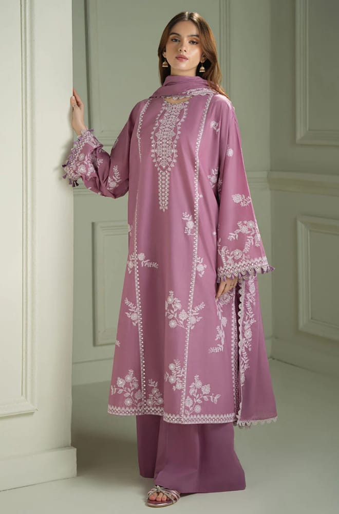 SP-CS900 Unstitched Heavy Embroidered Lawn Suit With Embroidered Lawn Dupatta - Shaa Posh
