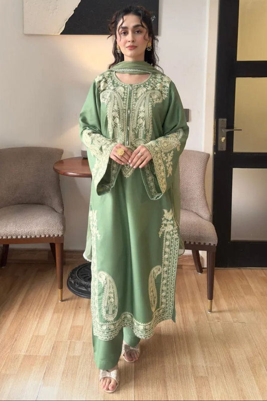 Shaa Posh SP-MR2740 unstitched embroidered lawn suit with bamber chiffon dupatta in vibrant colors.