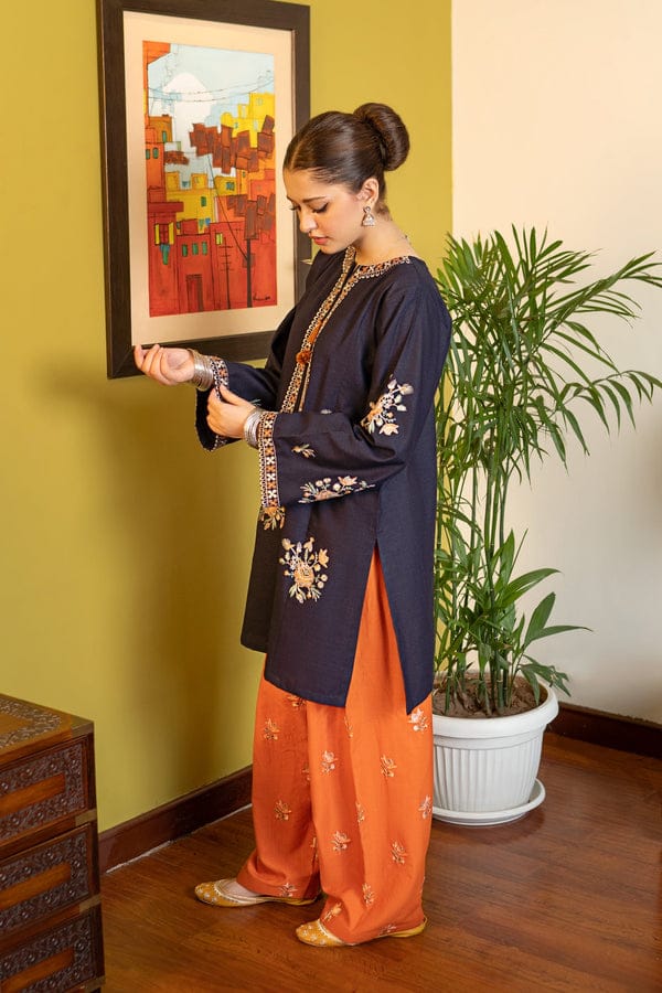 Fully embroidered Shaa Posh SP-MB75 lawn 2-piece suit with intricate design, displayed on a mannequin.