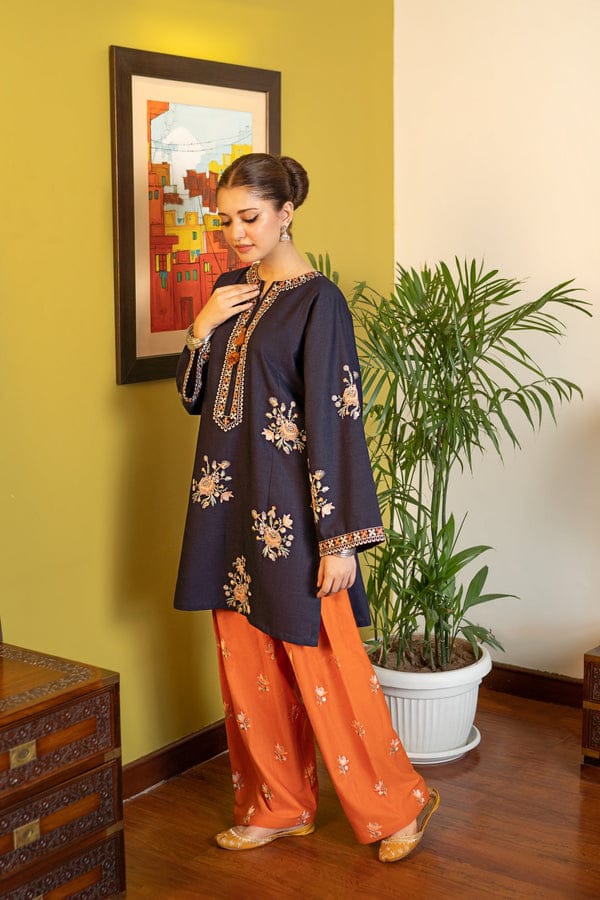 Fully embroidered Shaa Posh SP-MB75 2-piece lawn suit with intricate floral designs, displayed on a plain background.