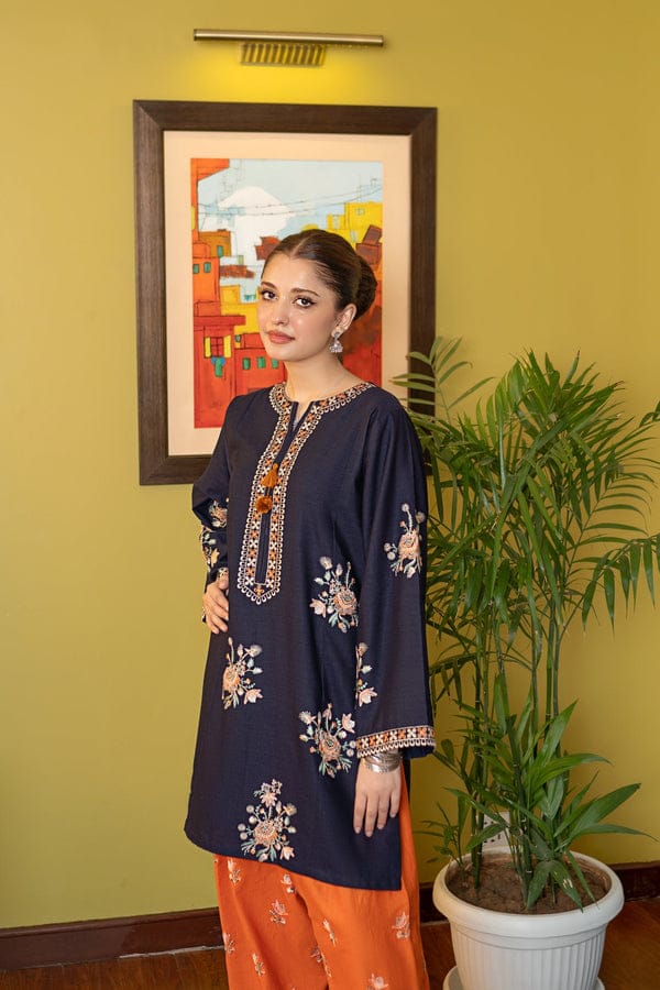 Two-piece fully embroidered lawn suit by Shaa Posh, featuring intricate floral patterns and vibrant colors.