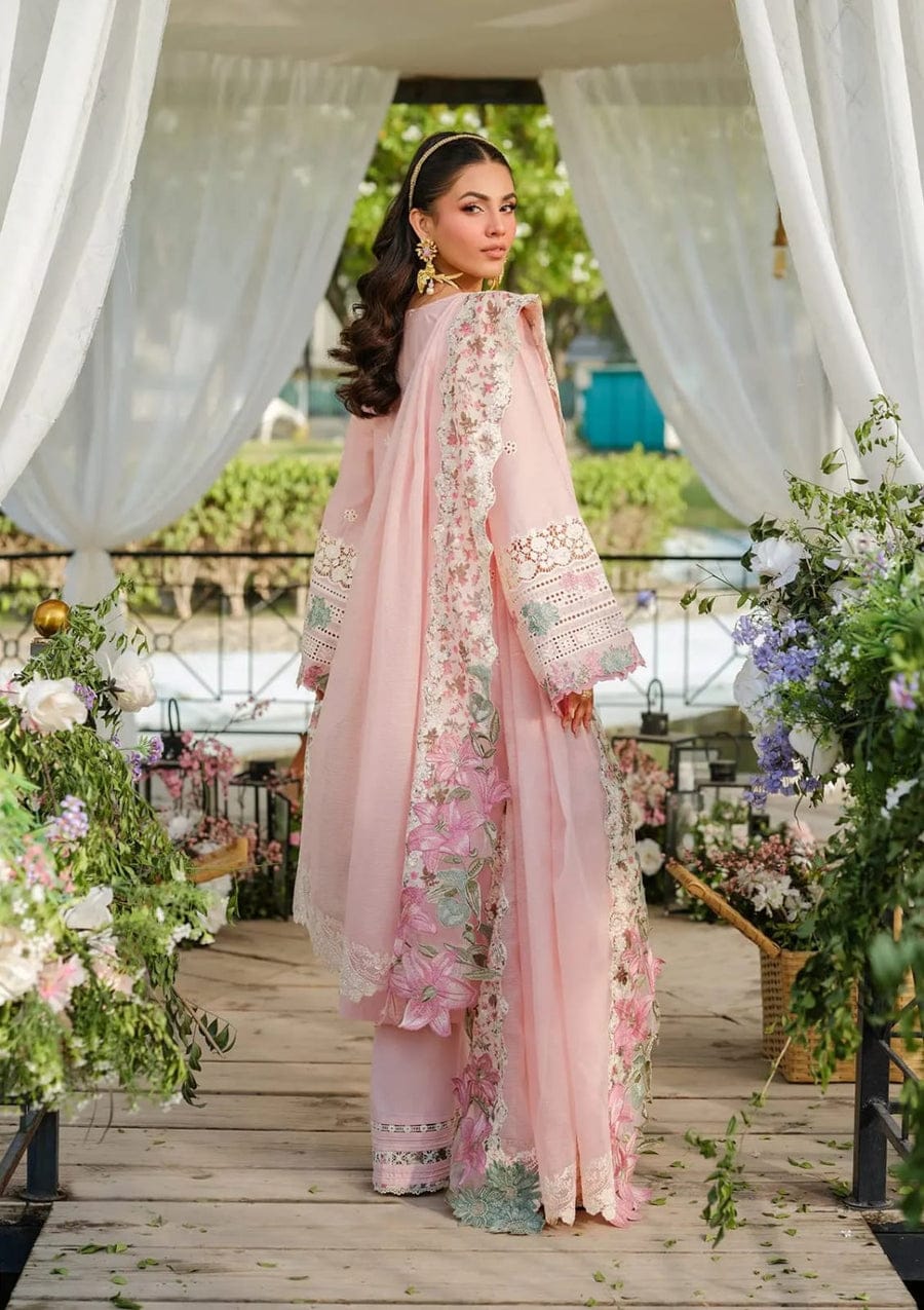 SP-EL2790 Unstitched Fully Embroided Lawn Suit With Cotton Net Embroidered Dupatta