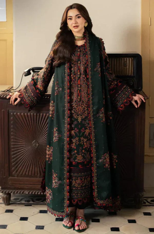 Unstitched Shaa Posh SP-AR 3550 lawn 3-piece embroidered suit with crinkle embroidered dupatta, detailed floral embroidery on fabric