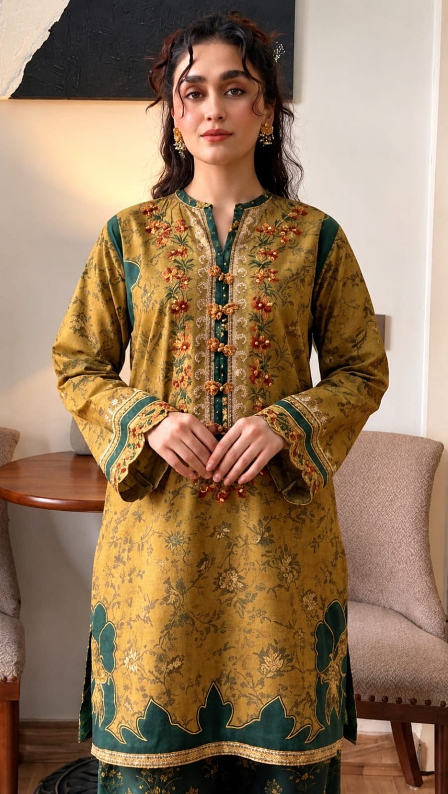 Digital printed lawn unstitched suit by Shaa Posh, featuring vibrant patterns on fabric for traditional and casual wear.