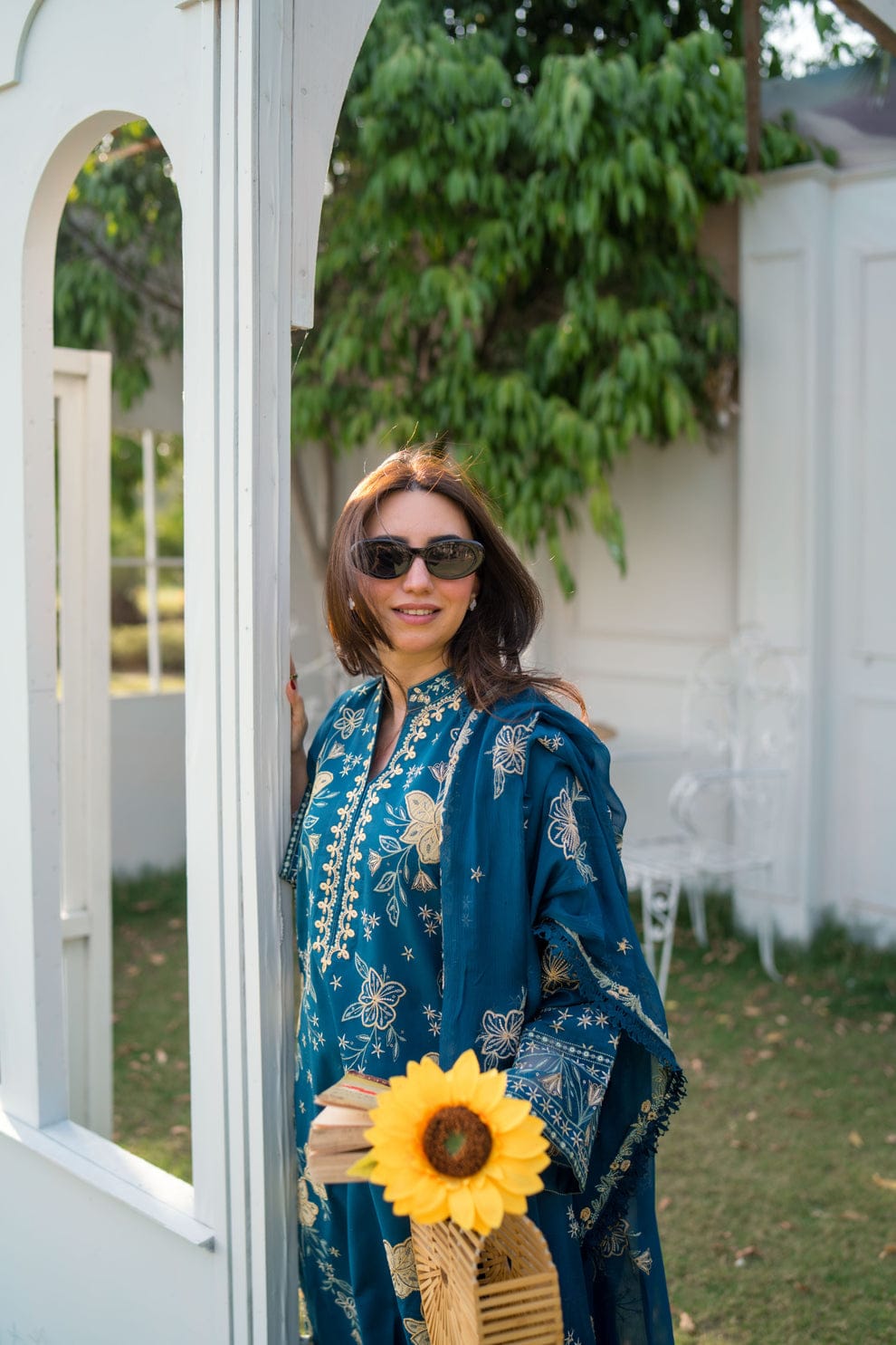 SP-400 Unstitched Fully Embroidered Lawn Suit With Embroidered Bamber Chiffon Dupatta