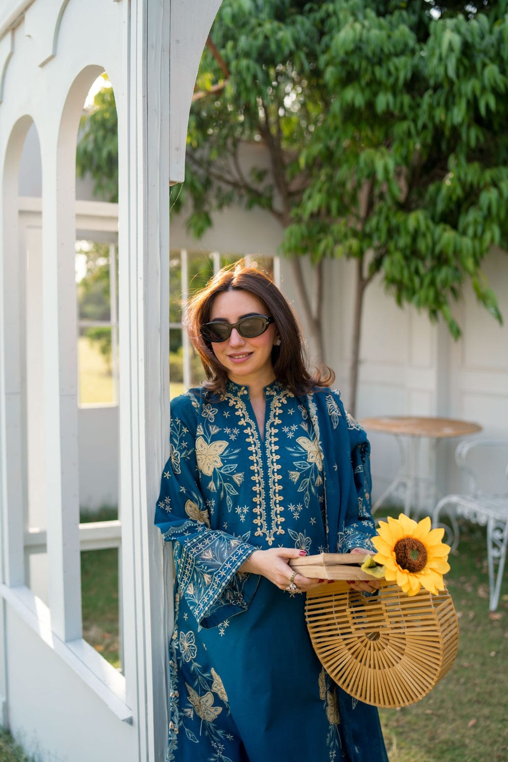 SP-400 Unstitched Fully Embroidered Lawn Suit With Embroidered Bamber Chiffon Dupatta