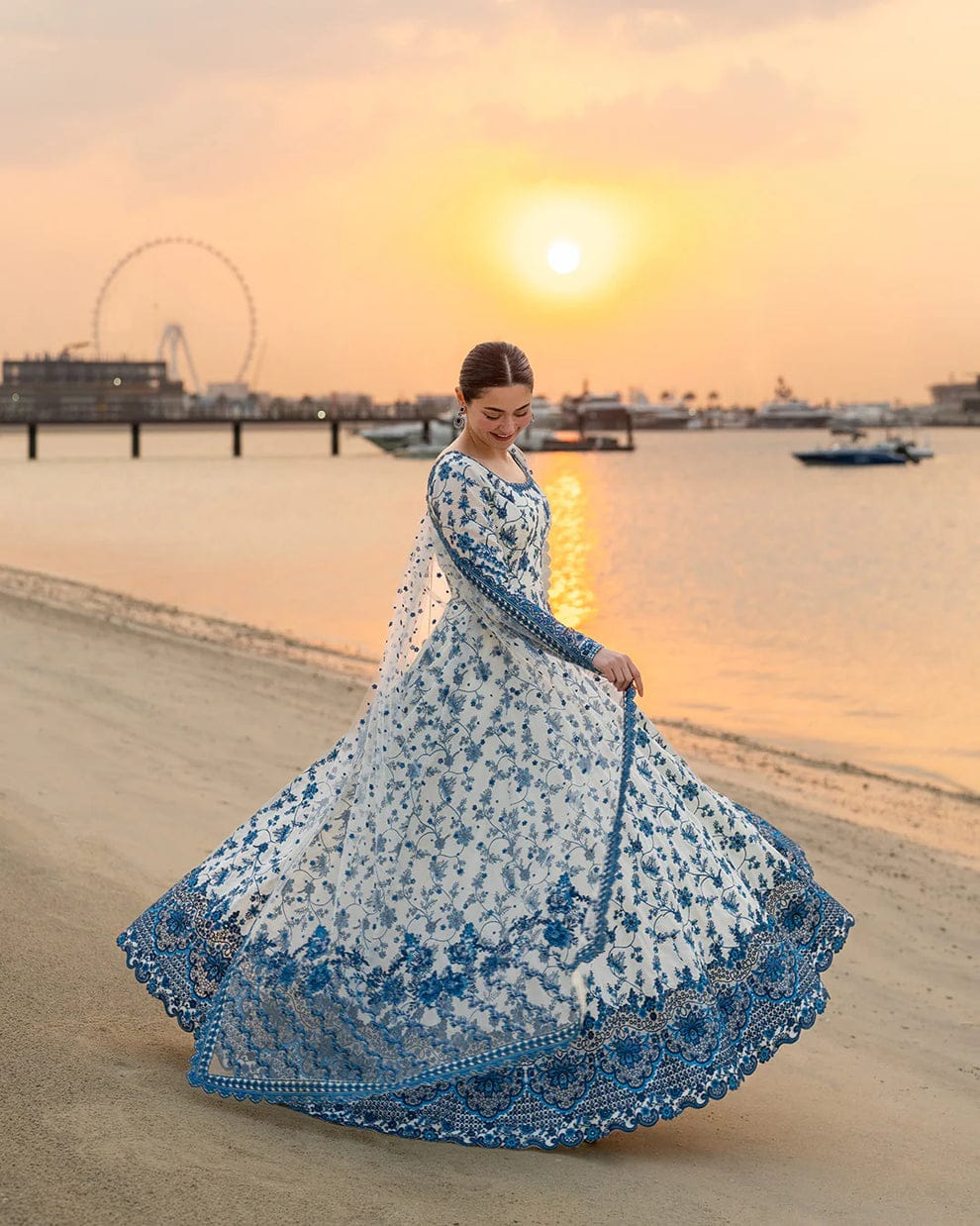 SP-ST1100 Lawn Embroidered 3pc Suit With Organza Embroidered Dupatta