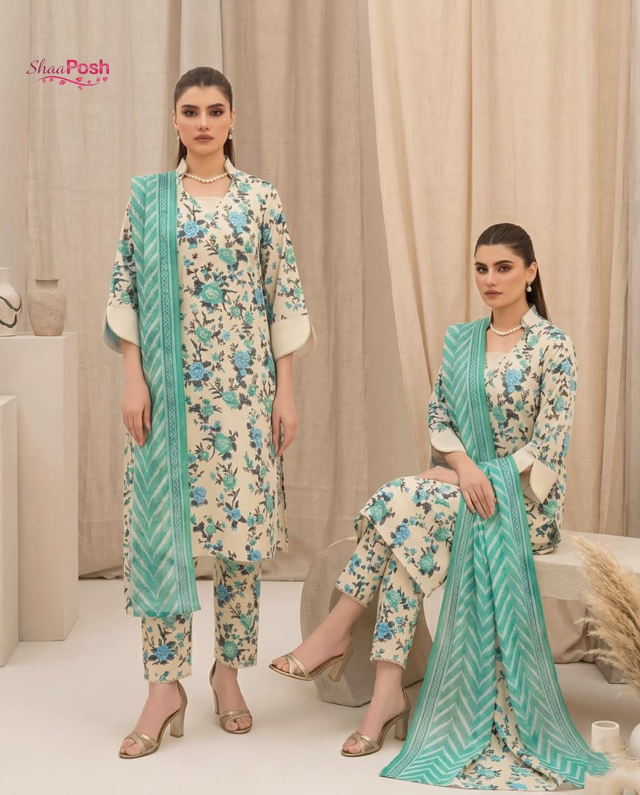 SP-990 Unstitched Digital Printed Lawn Suit 3pc With Digital Printed Lawn Dupatta