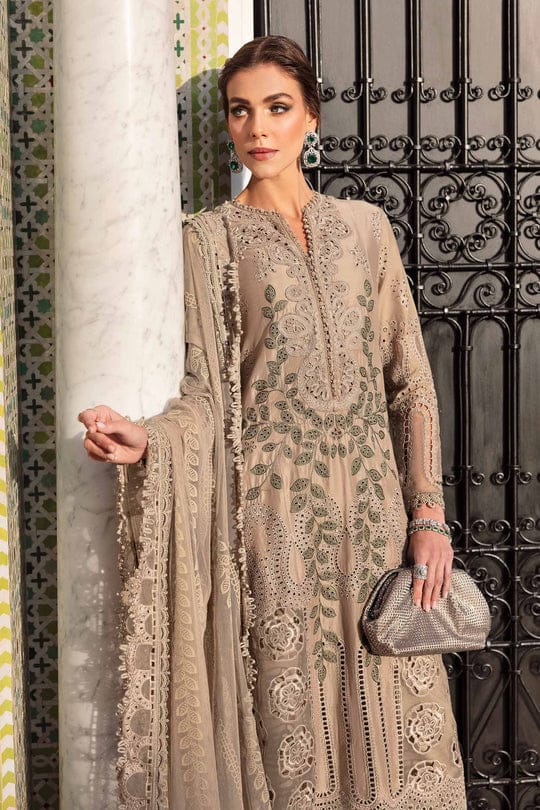 SP-1200 Lawn Embroidered 3pc Suit With Organza Embroidered Dupatta