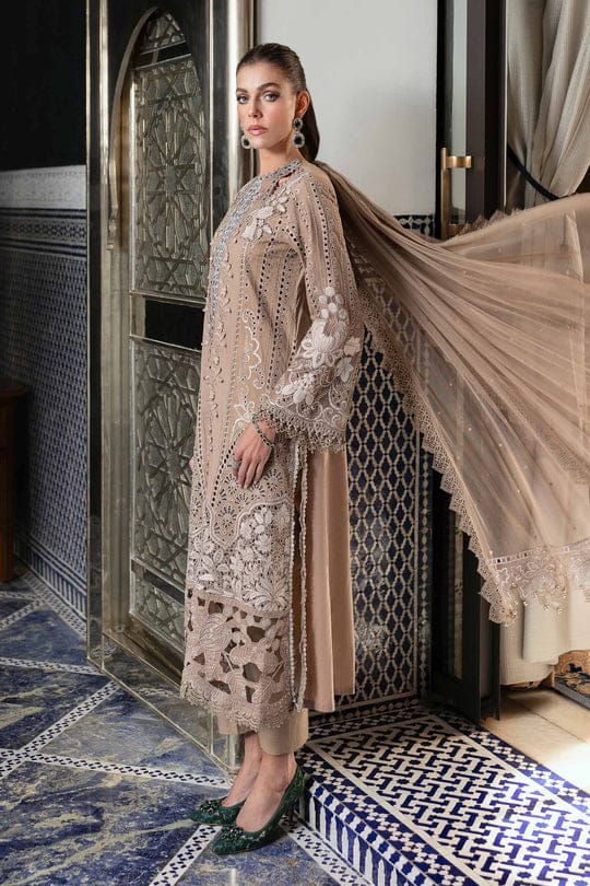 SP-1200 Lawn Embroidered 3pc Suit With Organza Embroidered Dupatta
