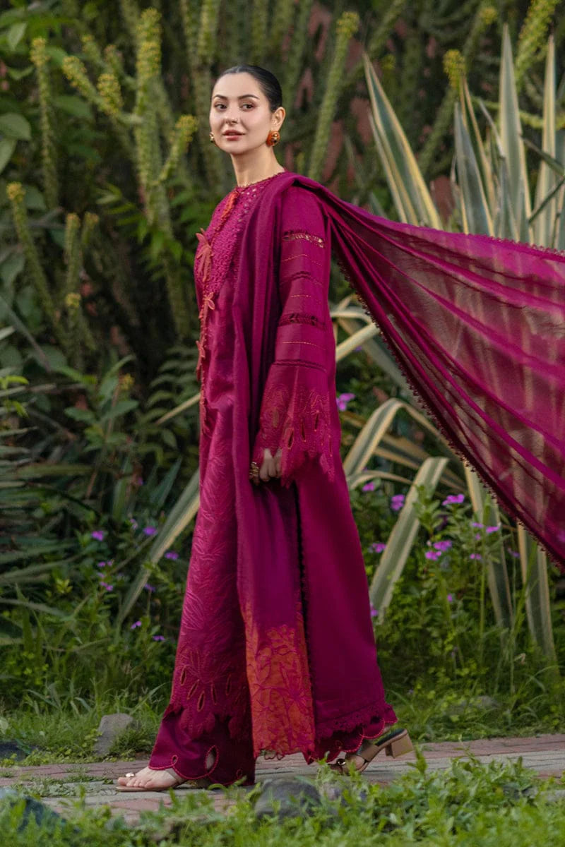 Shaa Posh SP-RR2810 embroidered 3-piece lawn suit with fully embroidered dupatta, featuring traditional design and intricate embroidery.