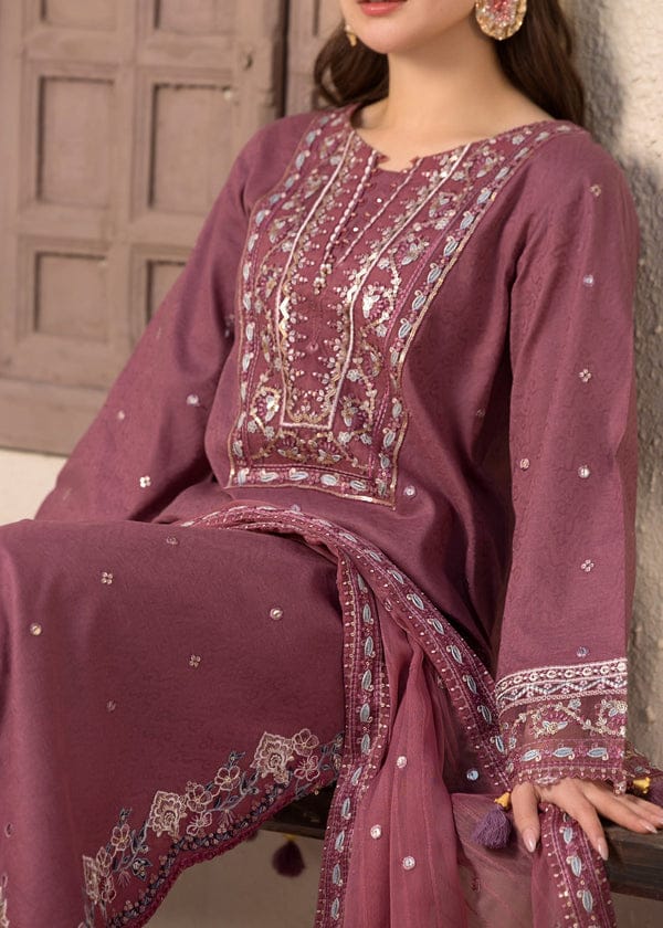 SP-2.0 Unstitched 3 Pc Heavy Embroidered Lawn Suit ( Four Sided Embroidered Chiffon Dupatta )