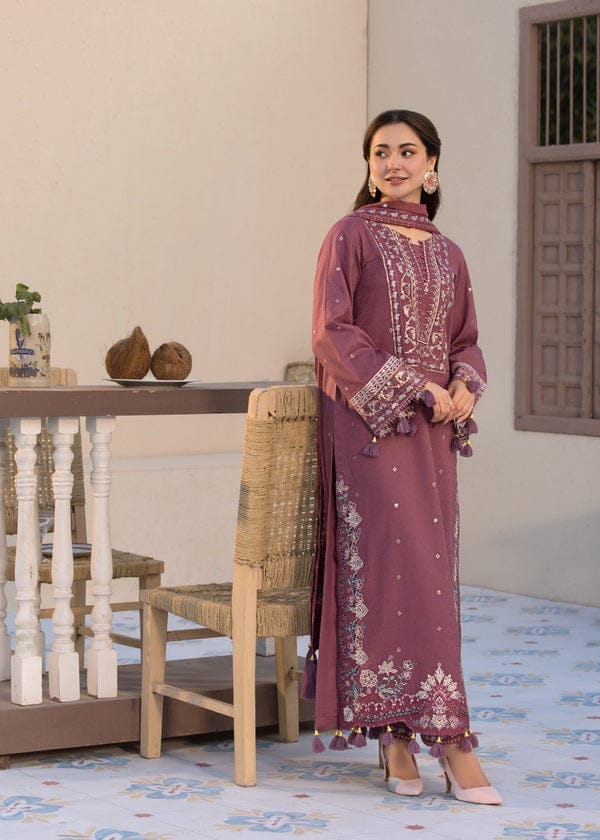 SP-2.0 Unstitched 3 Pc Heavy Embroidered Lawn Suit ( Four Sided Embroidered Chiffon Dupatta )