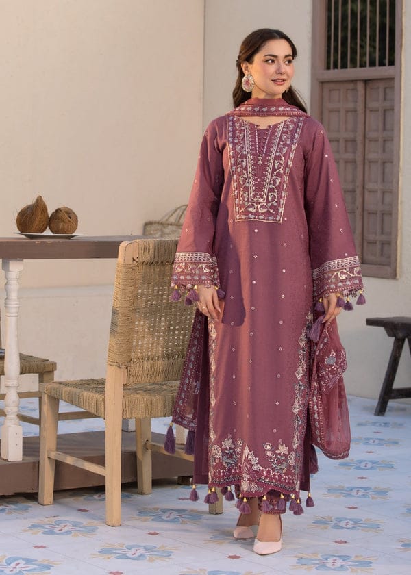 SP-2.0 Unstitched 3 Pc Heavy Embroidered Lawn Suit ( Four Sided Embroidered Chiffon Dupatta )