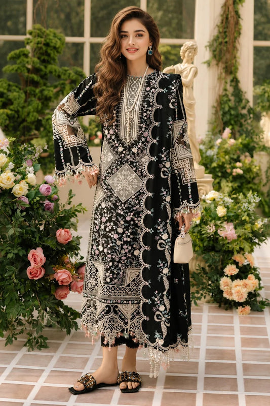 SP-BIL08 Dhanak Embroidered 3pc Suit With Embroidered Dhanak Shawl
