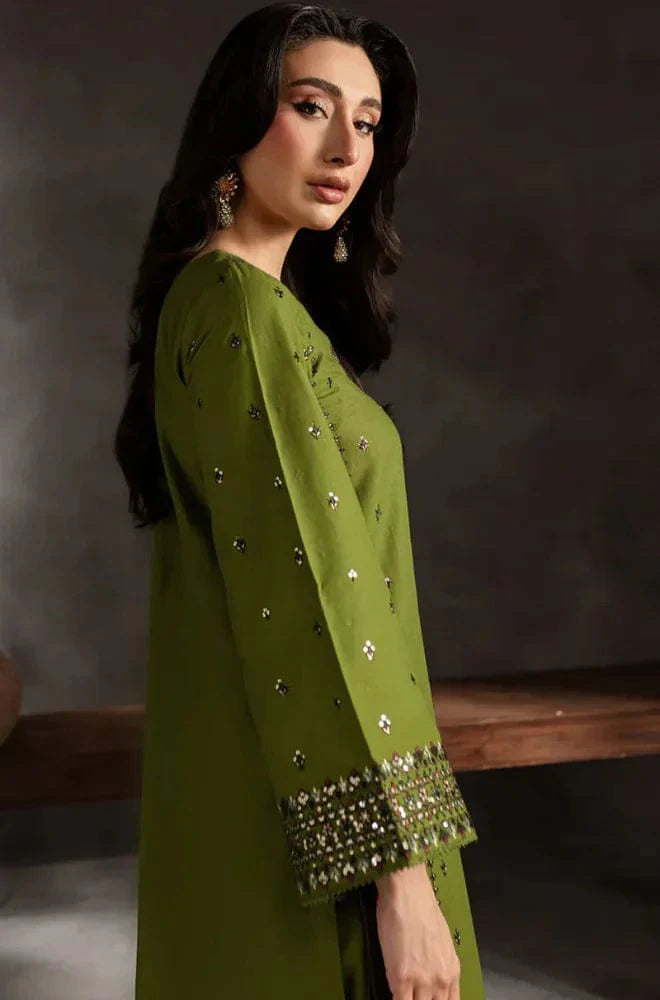 SP-BT2400 Dhanak Embroidered 3pc Suit With Dhanak Embroidered Shawl