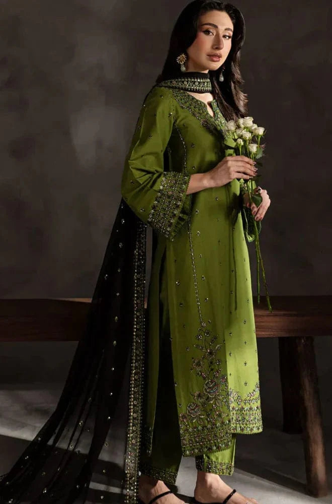 SP-BT2400 Dhanak Embroidered 3pc Suit With Dhanak Embroidered Shawl